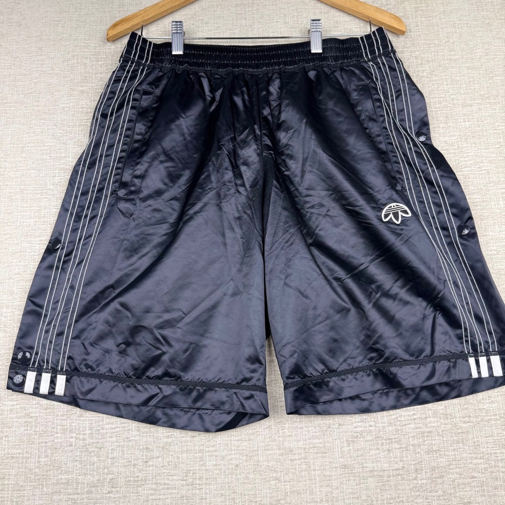 Adidas Alexander Wang Black Satin Breakaway Shorts Mens Medium